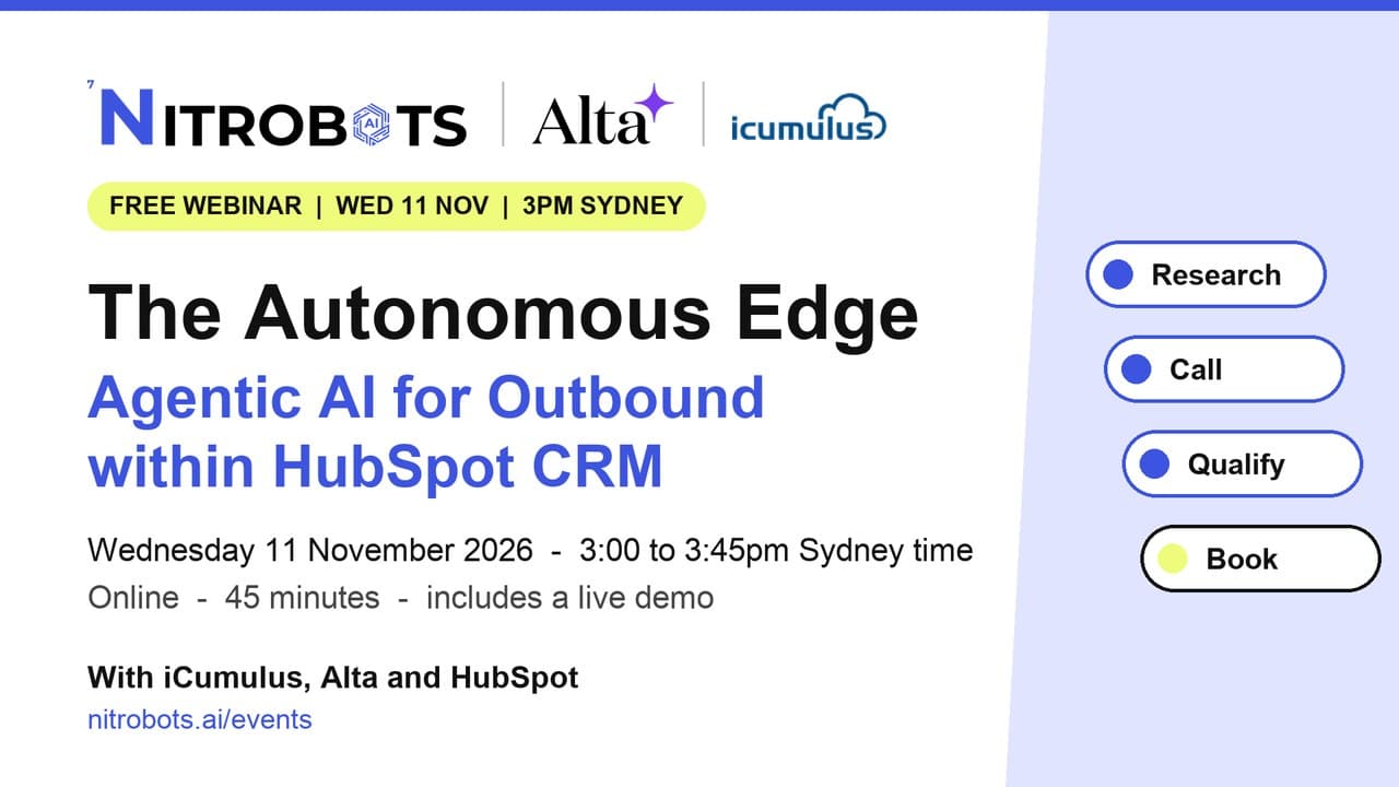 Agentic AI for Outbound in HubSpot: Join The Autonomous Edge Webinar (11 Nov)