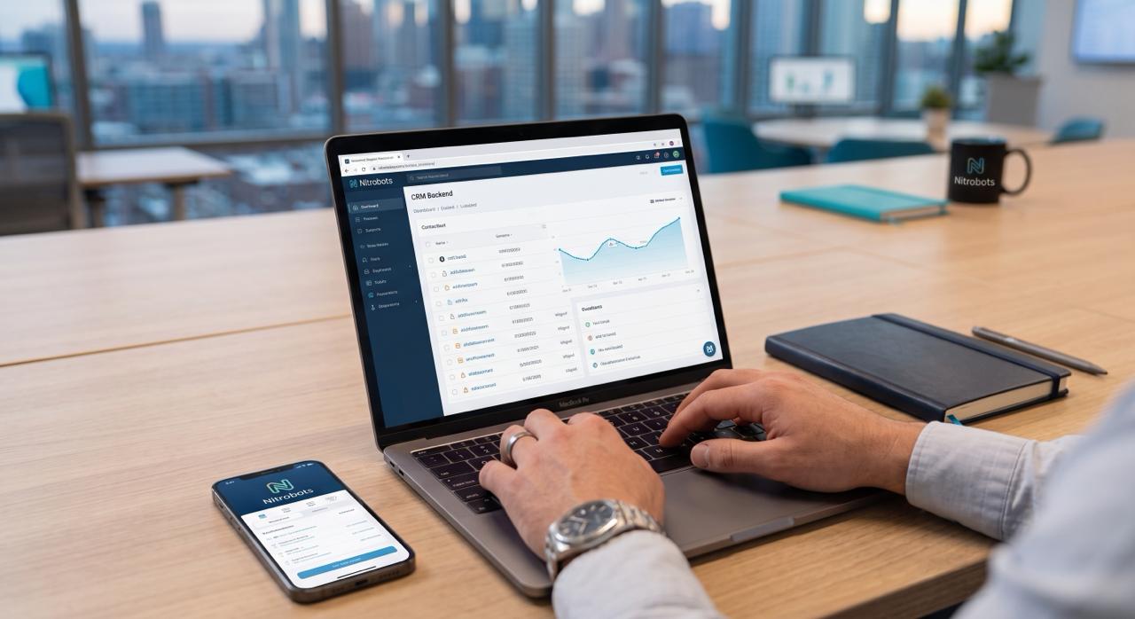 The Nitrobots workspace showing voice, email and SMS orchestration in one place